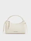 Charles & Keith - Hazel Bow Top Handle Bag In White