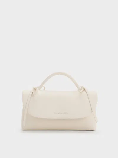 Charles & Keith - Hazel Bow Wallet On Chain In White