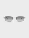 Charles & Keith - Inara Metallic-rim Sunglasses In Silver