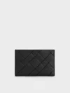 Charles & Keith - Ivette Woven Card Holder In Black