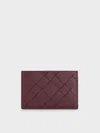 Charles & Keith - Ivette Woven Card Holder In Red