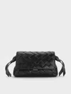 Charles & Keith - Ivette Woven Crossbody Bag In Black
