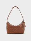 Charles & Keith - Ivette Woven Shoulder Bag In Chocolate