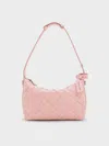 Charles & Keith - Ivette Woven Shoulder Bag In Light Pink