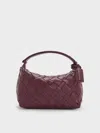 Charles & Keith - Ivette Woven Shoulder Bag In Red