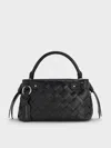 Charles & Keith - Ivette Woven Top Handle Bag In Black