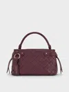 Charles & Keith - Ivette Woven Top Handle Bag In Red
