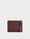 Charles & Keith - Ivette Woven Top-zip Small Wallet In Red