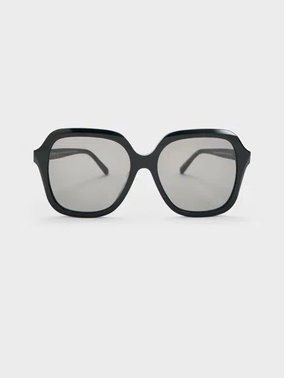 Charles & Keith - Izara Recycled Acetate Butterfly Sunglasses In Black