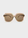 Charles & Keith - Izara Recycled Acetate Butterfly Sunglasses In Brown