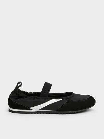 Charles & Keith - Jace Recycled Leather Mary Jane Sneakers In Black