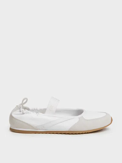 Charles & Keith - Jace Recycled Leather Mary Jane Sneakers In White