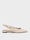 Charles & Keith - Jayce Leather Knot-bow Slingback Flats In Multi