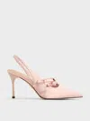 Charles & Keith - Jessy Recycled Polyester Bow Slingback Pumps In Pink