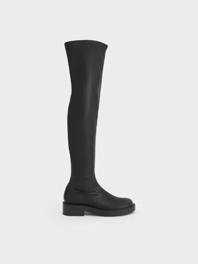 Charles & Keith - Jett Thigh-high Boots In Black