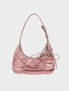 Charles & Keith - Kadee Metallic Ruched Hobo Bag