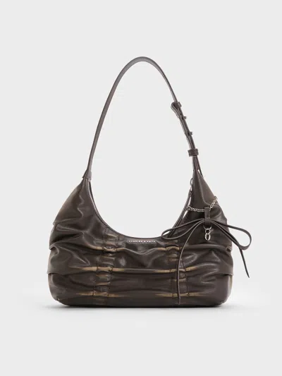 Charles & Keith - Kadee Ruched Bow-charm Hobo Bag