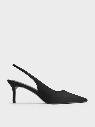 Charles & Keith - Kaia Faux Suede Pointed-toe Slingback Pumps