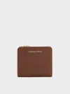 Charles & Keith - Keely Top Zip Small Wallet In Dark Brown