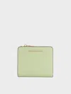 Charles & Keith - Keely Top Zip Small Wallet In Matcha Green