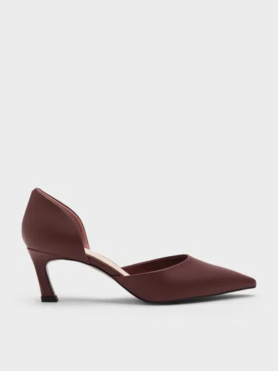 Charles & Keith - Kerra Pointed D'orsay Pumps In Burgundy