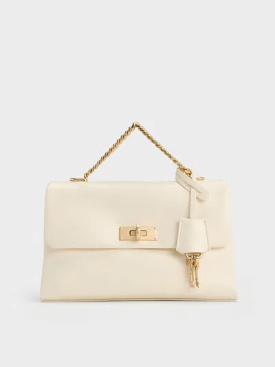 Charles & Keith - Kerry Chain-handle Crossbody Bag In Neutral