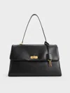 Charles & Keith - Kerry Top Handle Satchel Bag In Black