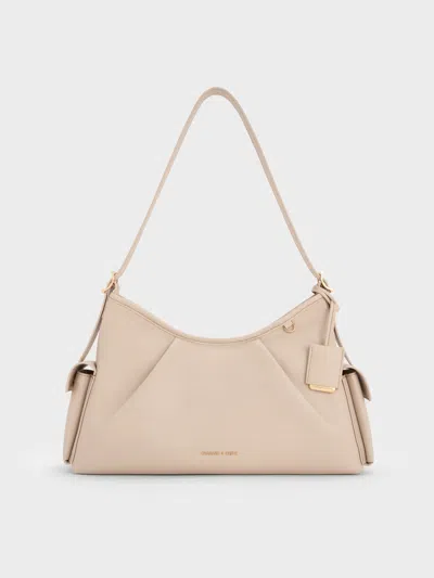 Charles & Keith - Khai Side-pocket Shoulder Bag In Brown