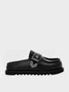 Charles & Keith - Kirke Buckle-strap Flatform Mules In Black