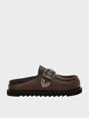 Charles & Keith - Kirke Buckle-strap Flatform Mules In Dark Brown
