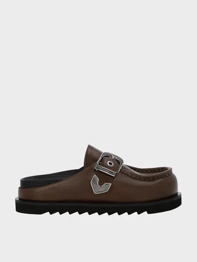 Charles & Keith - Kirke Buckle-strap Flatform Mules In Dark Brown