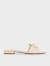 Charles & Keith Knotted Accent Slide Sandals In Chalk