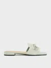 Charles & Keith - Kori Suede Lace-up Slide Sandals In Mint Green