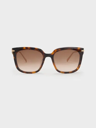 Charles & Keith - Kris Tortoiseshell Chain-detail Sunglasses
