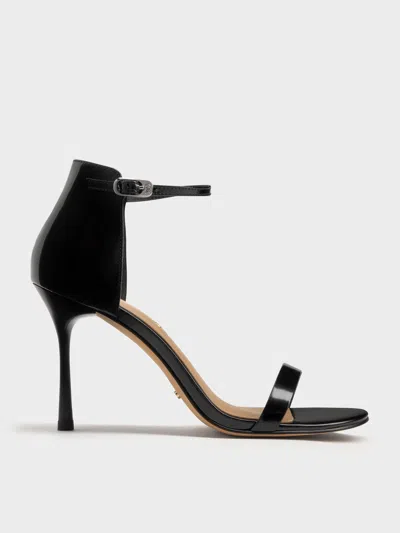 Charles & Keith - Kyra Leather Stiletto Sandals In Black