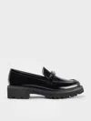 Charles & Keith - Lando Metallic-accent Platform Loafers In Black