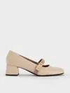 Charles & Keith - Lando Two-tone Metallic-buckle Mary Jane Pumps In Multi
