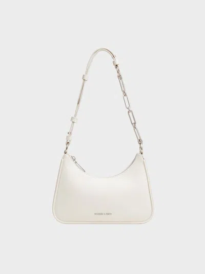 Charles & Keith - Lane Chain-link Shoulder Bag In Cream