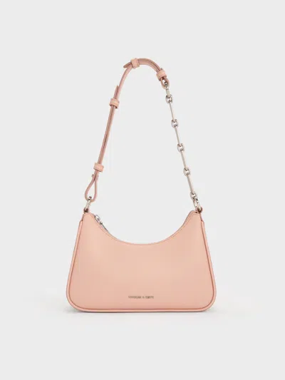 Charles & Keith - Lane Chain-link Shoulder Bag In Pink