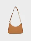 Charles & Keith - Lane Chain-link Shoulder Bag In Russet Brown