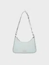 Charles & Keith - Lane Chain-link Shoulder Bag In Sea Salt Blue