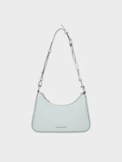 Charles & Keith - Lane Chain-link Shoulder Bag In Sea Salt Blue