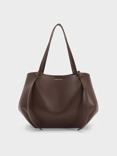 Charles & Keith - Large Calla Tote Bag In Brown
