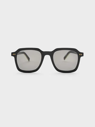 Charles & Keith - Leighton Recycled Acetate Square Sunglasses In Black