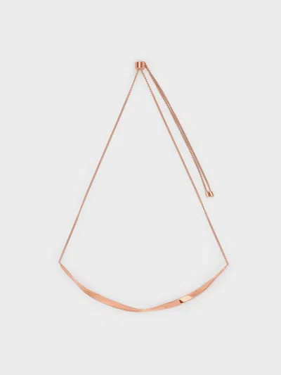 Charles & Keith - Lena Twist Bar Necklace In Gold