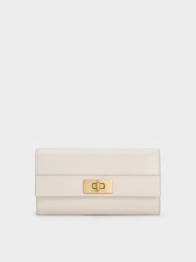 Charles & Keith - Lennie Chain-handle Wallet In Neutral