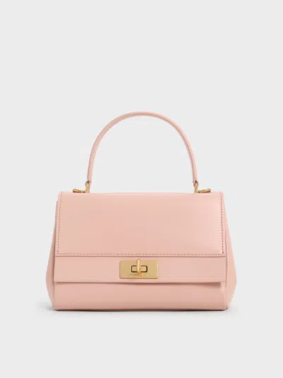 Charles & Keith - Lennie Chain-strap Top Handle Bag In Pink