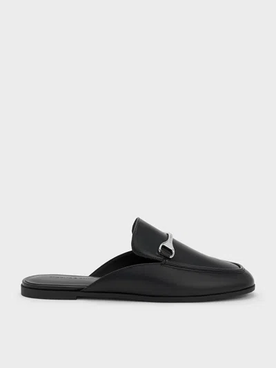 Charles & Keith - Leslie Metallic-accent Mules In Black