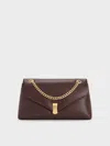 Charles & Keith - Lilibet Metallic-accent Chain-strap Bag In Purple