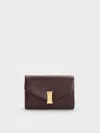 Charles & Keith - Lilibet Metallic-accent Chain-strap Wallet In Brown